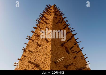 Minarett, große Moschee von Agadez, Agadez, Niger Stockfoto