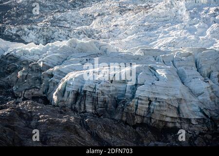 Glacier Tongue, Glacier des Bossons, Chamonix, Haute-Savoie, Frankreich Stockfoto