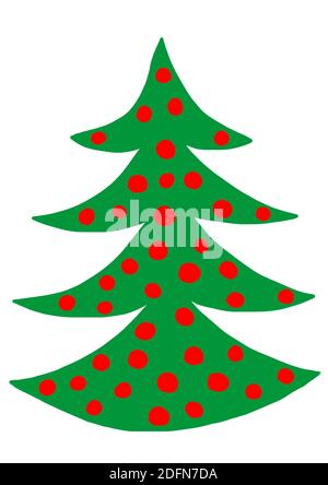 Naive Illustration, Kinderzeichnung, Weihnachten, Weihnachtsbaum, Österreich Stockfoto