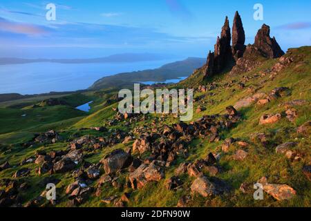 Alter Mann von Storr, Isle of Skye, Schottland, Großbritannien Stockfoto