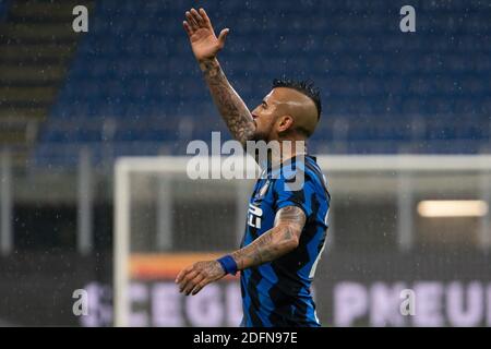 Mailand, Italien. Dezember 2020. Arturo Vidal (FC Inter) während des FC Internazionale gegen Bologna Calcio, Italienische Fußballserie EIN Spiel in mailand, Italien, Dezember 05 2020 Credit: Independent Photo Agency/Alamy Live News Stockfoto