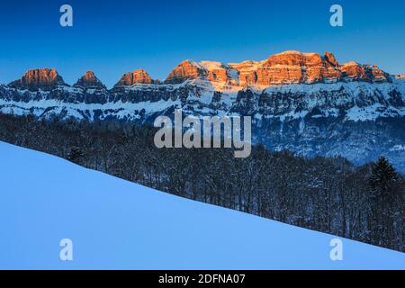 Churfirsten, St. Gallen, Schweiz Stockfoto