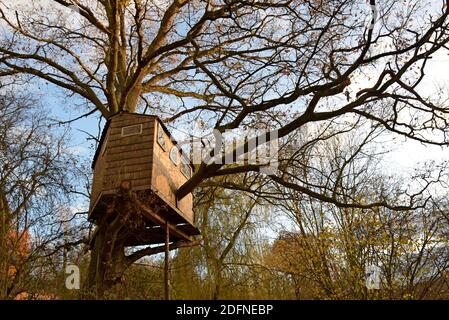 Ein Haus gebaut Baumhaus in einem Shropshire Garten Stockfoto