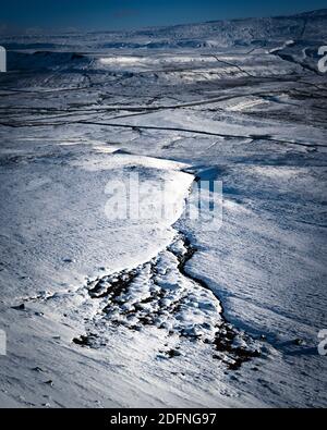 Yorkshire Dales Winterschneeszene, Langstrothdale Stockfoto