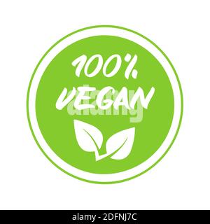 100% veganes Label-Schild Stockfoto