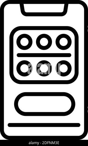 Symbol für medizinische App. Umriss medizinische App Vektor-Symbol für Web-Design isoliert auf weißem Hintergrund Stock Vektor