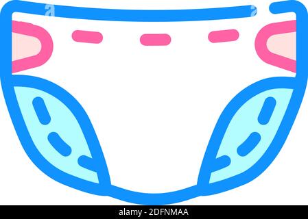 Baby Windel Farbe Symbol Vektor Illustration Farbe Stock Vektor