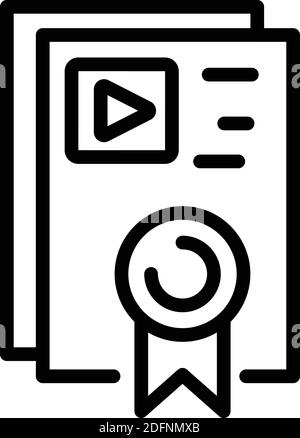 Symbol für medizinisches Online-Zertifikat. Umriss online medizinisches Zertifikat Vektor-Symbol für Web-Design isoliert auf weißem Hintergrund Stock Vektor
