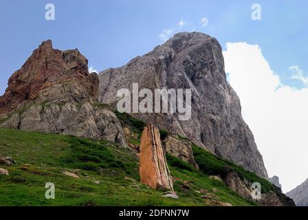 Karnischen Apls, Volaia Pass. Während des Ersten Weltkrieges war es der Schauplatz blutiger Schlachten von italienischen und österreichisch-ungarischen Armeen. Mount Volaia. Stockfoto