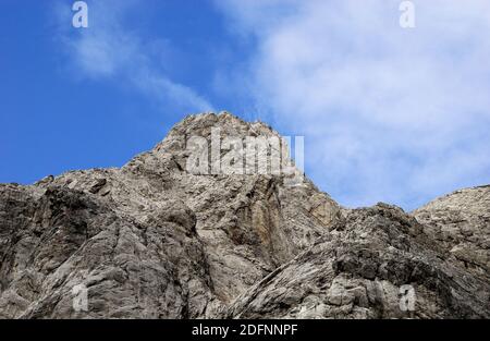 Karnischen Apls, Volaia Pass. Während des Ersten Weltkrieges war es der Schauplatz blutiger Schlachten von italienischen und österreichisch-ungarischen Armeen. Mount Coglians. Stockfoto