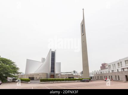 St. Mary's Cathedral in Tokio, Japan, entworfen von Kenzo Tange Stockfoto