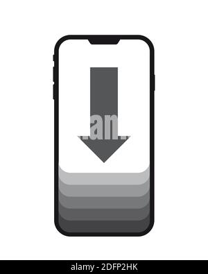 Telefonschild mit Pfeil, Informationen werden geladen oder eine Ressource Stock Vektor