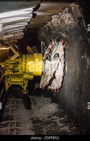 Ruda Slaska, Polen - 16 Juli 2017: 105358 Maschine in einem Kohlebergwerk zu arbeiten. Stockfoto