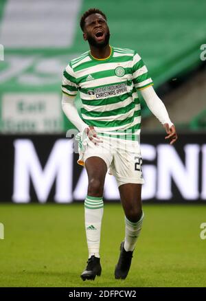 Odsonne Edouard von Celtic reagiert nach einer verpassten Chance während des schottischen Premiership-Spiels im Celtic Park, Glasgow. Stockfoto