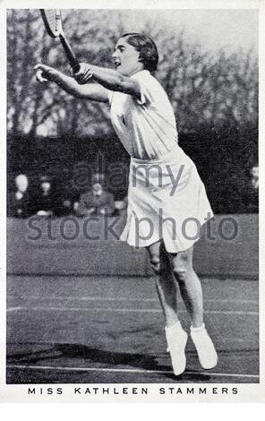 Katherine 'Kay' Esther Stammers, 1914 – 2005, war eine englische Tennisspielerin in den 1930er und 1940er Jahren, die den Doppel-Titel der Frauen bei den Wimbledon Championships in 1935 und 1936 mit Partner Freda James gewann Stockfoto