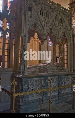 Chichester Kathedrale, das Grab von Bischof Richard Durnford in der Kapelle von St. Clement. Stockfoto