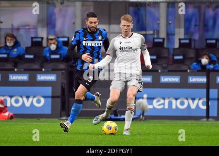 Mailand, Italien. Dezember 2020. Jerdy Schouten (30) von Bologna gesehen in der Serie EIN Spiel zwischen Inter Mailand und Bologna in San Siro in Mailand. (Foto Kredit: Gonzales Foto/Alamy Live News Stockfoto