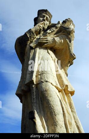 Statue des Hl. Johannes von Nepomuk (18th. Jh.), Velence, Gespanschaft Fejér, Ungarn, Magyarország, Europa Stockfoto