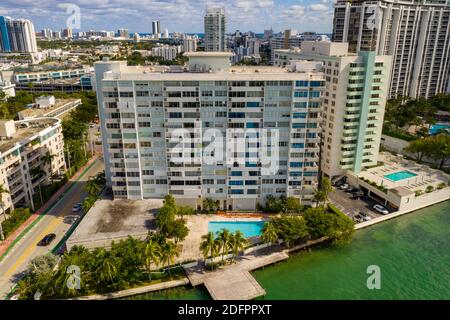 Terrace Towers Condominium Belle Isle Miami Beach Luftbild Stockfoto