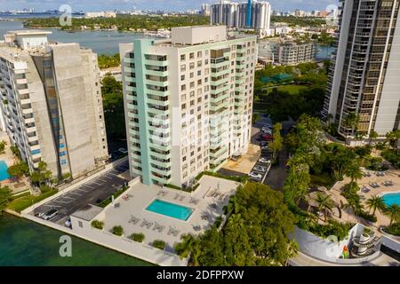 Island Terrace Wohnanlage Luftbild Miami Beach Stockfoto