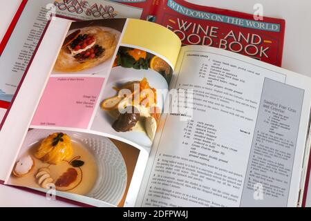 Vintage 1986 Windows on the World Wine and Food Book, NYC, USA Stockfoto