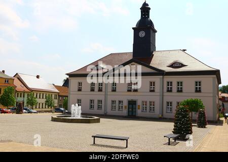 Blick auf das alte Rathaus im Zentrum von Bad Frankenhausen In Thüringen Stockfoto