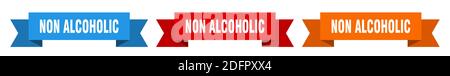 Alkoholfreies Band. Nichtalkoholisches isoliertes Papierbanner. schild Stock Vektor