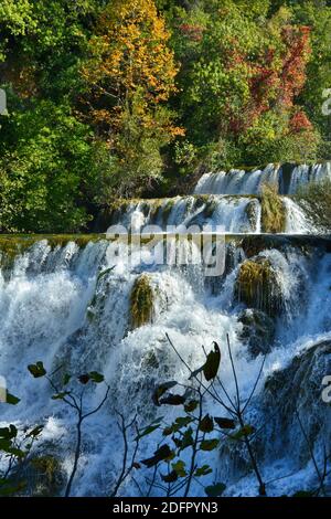 Skradinski buk, Krka Wasserfälle im Nationalpark Krka, Kroatien Stockfoto