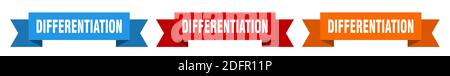 Differenzierungsband. Differenzierung isoliertes Papierbanner. schild Stock Vektor