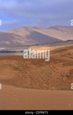 Sumu Barun Jaran See-hohe Megadunes. Badain Jaran Wüste-Innere Mongolei-China-1154 Stockfoto