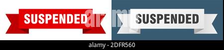 Aufgehängtes Band. Aufgehängtes isoliertes Papierbanner. schild Stock Vektor