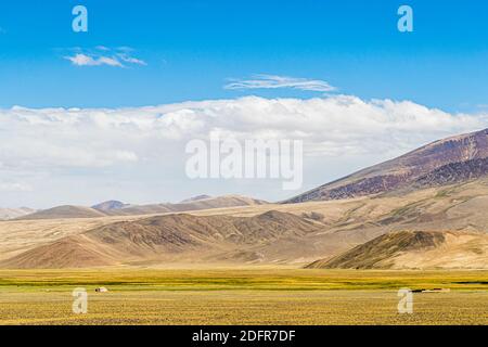 Jurten der kirgisischen Nomaden an der Seidenstraße im Bezirk Murghob, Alichur, Tadschikistan Stockfoto