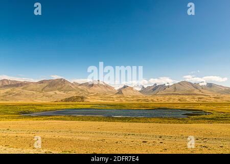 Jurten der kirgisischen Nomaden an der Seidenstraße im Bezirk Murghob, Alichur, Tadschikistan Stockfoto