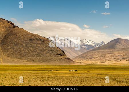 Jurten der kirgisischen Nomaden auf der Seidenstraße im Bezirk Murghob, Tadschikistan Stockfoto