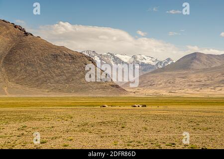 Jurten der kirgisischen Nomaden auf der Seidenstraße im Bezirk Murghob, Tadschikistan Stockfoto
