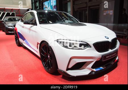 BMW M2 Wettbewerb während des Pariser Automobilsalon 2018, bekannt als Mondial de l'Automobile, der am 2. Oktober 2018 im Ausstellungszentrum Porte de Versailles in Paris, Frankreich, stattfand. Foto von Nicolas Genin/ABACAPRESS.COM Stockfoto