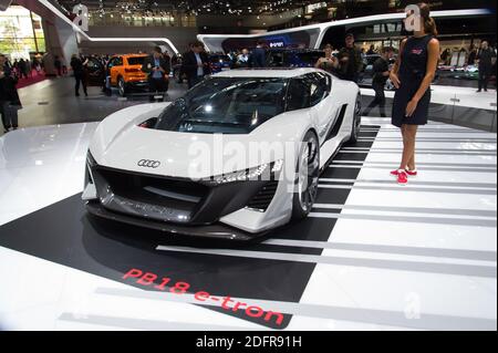 Audi PB18 E-tron concept während des Pariser Automobilsalon 2018, bekannt als Mondial de l'Automobile, der am 2. Oktober 2018 auf dem Messegelände Porte de Versailles in Paris, Frankreich, stattfand. Foto von Nicolas Genin/ABACAPRESS.COM Stockfoto