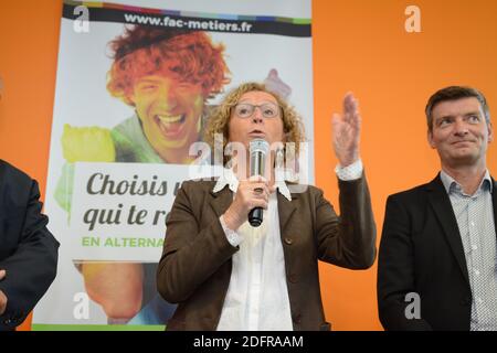 Deplacement de Muriel Penicaud (Ministre du Travail) en Ille et Vilaine pour rencontre les acteurs de Terrain dans le cadre du Plan de lutte contre la pauvrete. Le 4 octobre 2018 à Bruz, Frankreich. Foto von Ronan Houssin/ABACAPRESS.COM Stockfoto