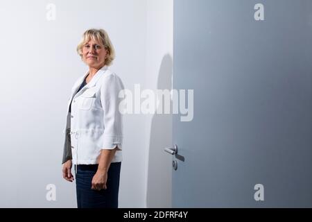 Exklusiv - Francis Letellier empfängt Nadine Morano auf Dimanche en Politique Show am Sonntag, 07. Oktober 2018 in Paris, Frankreich. Foto von Stephane le Tellec/ABACAPRESS.COM Stockfoto