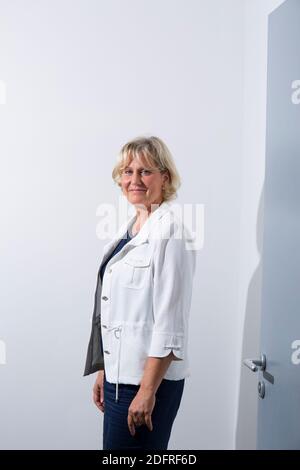 Exklusiv - Francis Letellier empfängt Nadine Morano auf Dimanche en Politique Show am Sonntag, 07. Oktober 2018 in Paris, Frankreich. Foto von Stephane le Tellec/ABACAPRESS.COM Stockfoto