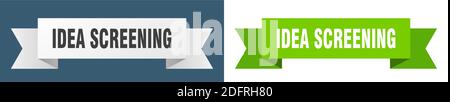 Idee Screening-Band. Idee Screening isoliert Papier Banner. sign Stock Vektor