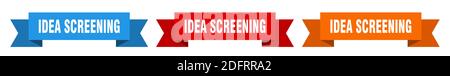 Idee Screening-Band. Idee Screening isoliert Papier Banner. sign Stock Vektor