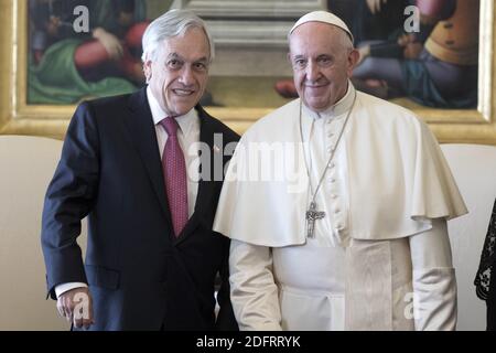 Papst Franziskus trifft am 13. Oktober 2018 den chilenischen Präsidenten Sebastian Pinera Echenique im Vatikan. Foto: ABACAPRESS.COM Stockfoto