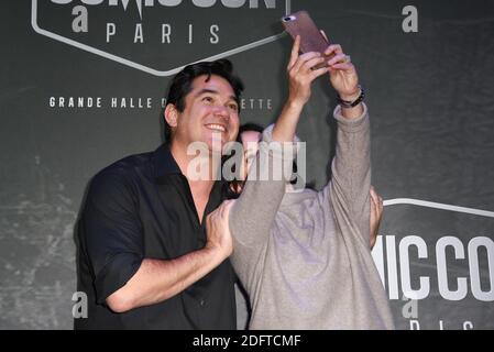 Schauspieler Dean Cain und Schauspielerin Shannen Doherty nach einer zu ihren Ehren organisierten Konferenz während der Comic Con Paris 2018, die am 27. Oktober 2018 in der La Grande Halle de La Villette in Paris, Frankreich, stattfand. Foto von Mireille Ampilhac/ABACAPRESS.COM Stockfoto