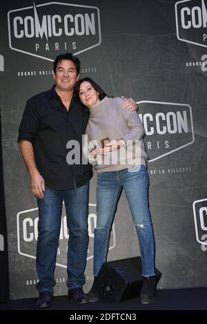 Schauspieler Dean Cain und Schauspielerin Shannen Doherty nach einer zu ihren Ehren organisierten Konferenz während der Comic Con Paris 2018, die am 27. Oktober 2018 in der La Grande Halle de La Villette in Paris, Frankreich, stattfand. Foto von Mireille Ampilhac/ABACAPRESS.COM Stockfoto