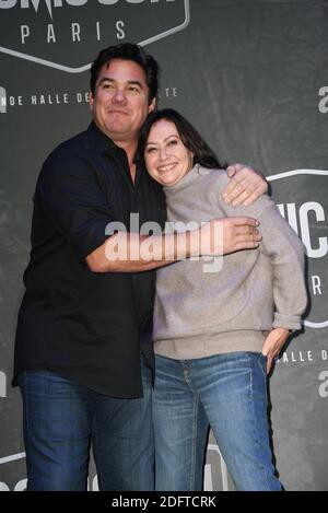 Schauspieler Dean Cain und Schauspielerin Shannen Doherty nach einer zu ihren Ehren organisierten Konferenz während der Comic Con Paris 2018, die am 27. Oktober 2018 in der La Grande Halle de La Villette in Paris, Frankreich, stattfand. Foto von Mireille Ampilhac/ABACAPRESS.COM Stockfoto