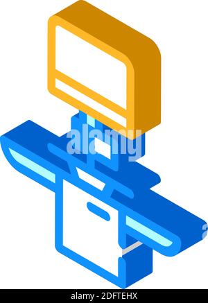 Zahlungsterminal isometrische Symbol Vektor Illustration Farbe Stock Vektor