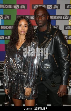 Hajiba Fahmy und Loic Mabanza treffen am 06. November 2018 auf der MOSCHINO [tv] H&M Launch Party in der Le Dernier Etage in Paris ein. Foto von Jerome Domine/ABACAPRESS.COM Stockfoto