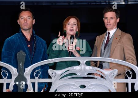 Jude Law, J.K Rowling und Eddie Redmayne bei der UGC Cine Cite Bercy in Paris, Frankreich am 8. November 2018. Foto von Aurore Marechal/ABACAPRESS.COM Stockfoto