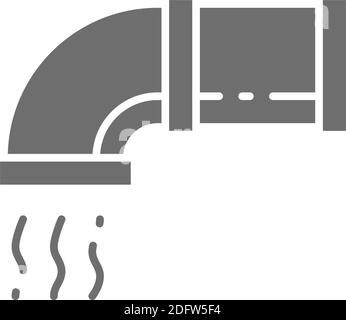 Entlüftungsablassrohr, Rohranschluss, graues Symbol für Klimaanlage. Stock Vektor